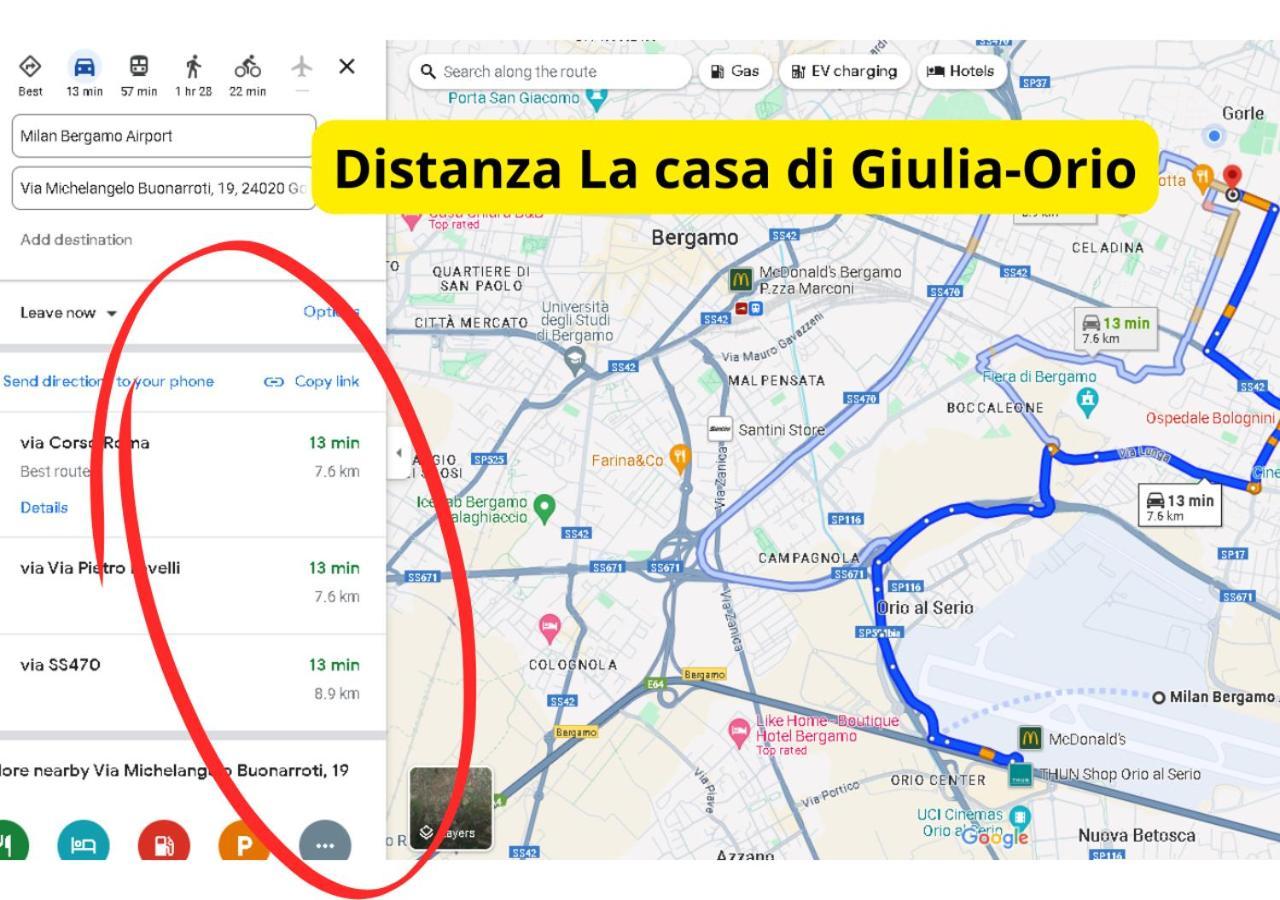 Apartament Monolocale-7 Minuti Da Bergamo, 10 Minuti Milan Bergamo Airport Gorle Zewnętrze zdjęcie